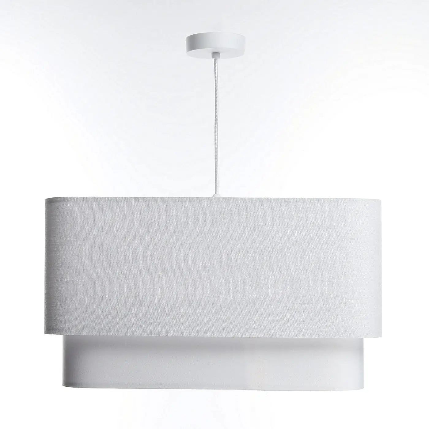 Suspension Luminaire Design en Tissu - Kwadro Duo (Blanc)