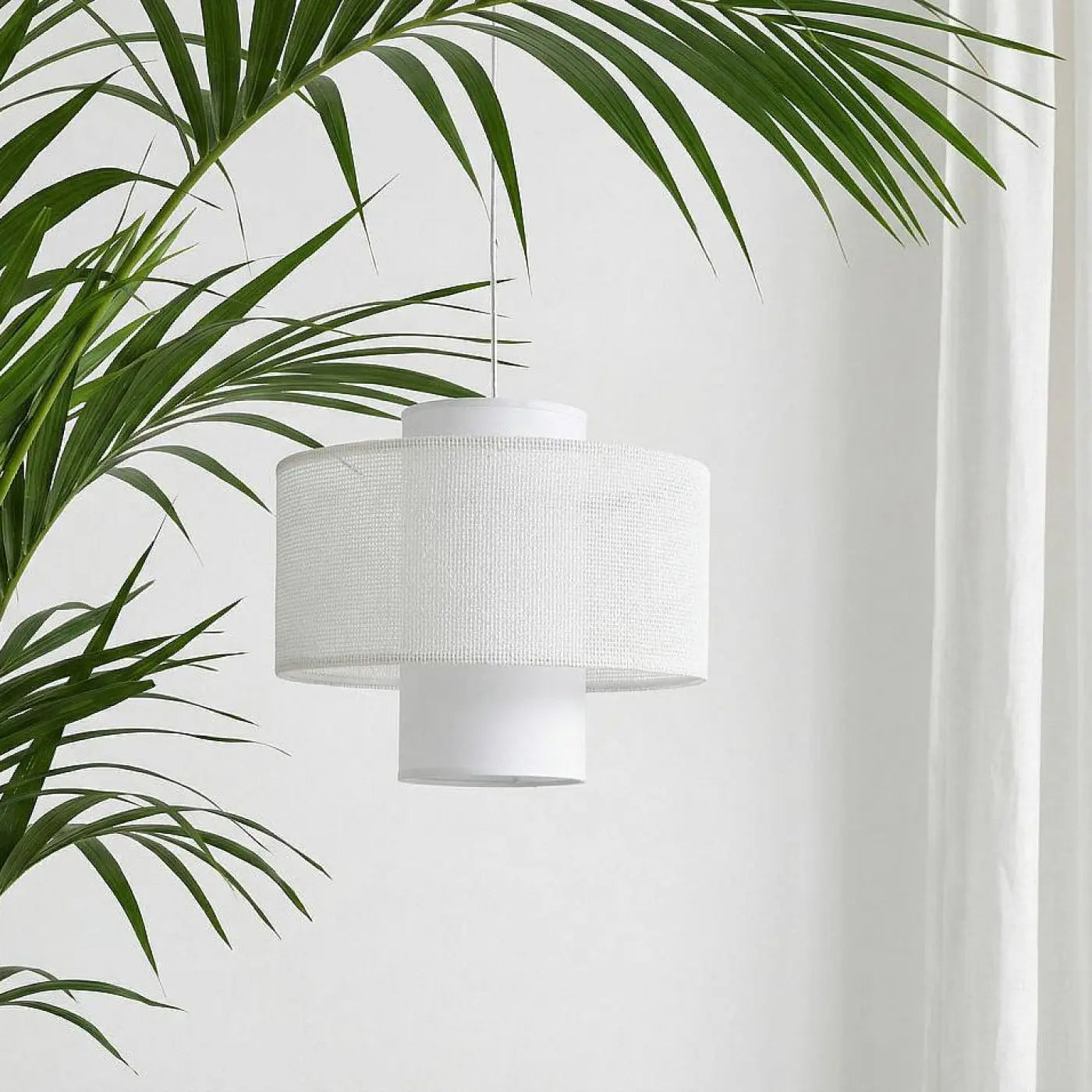 Suspension Luminaire Moderne en Tissu - Twin (Blanc)