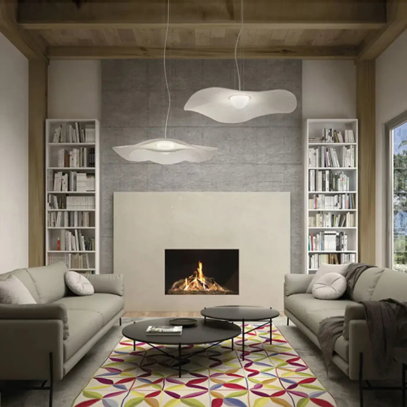 Suspension Luminaire Moderne en Tissu - Plisse