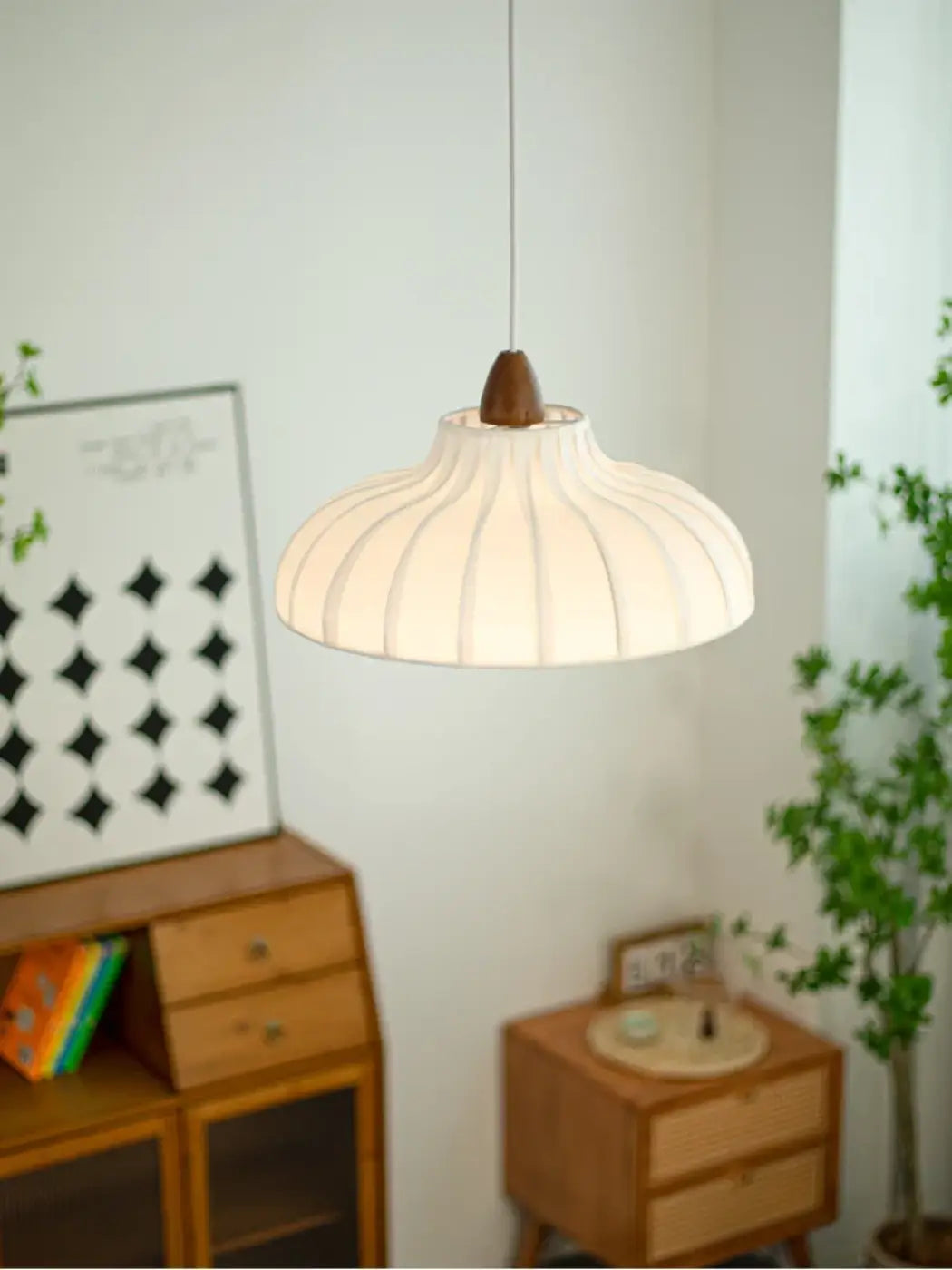 Suspension Luminaire Scandinave en Bois - Bosca