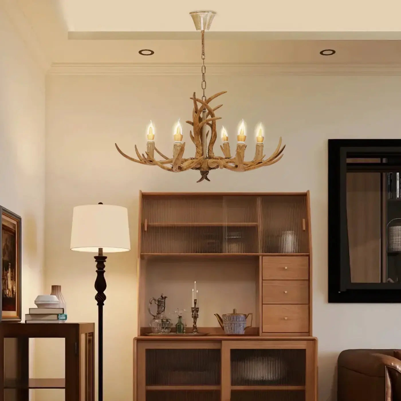 Suspension Luminaire en Bois - Cerf