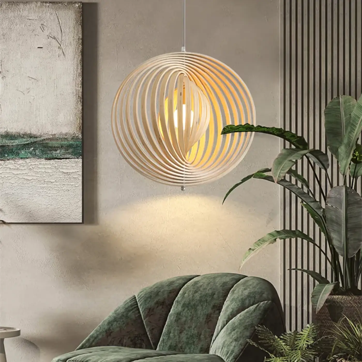 Suspension Luminaire Design en Bois - Moda