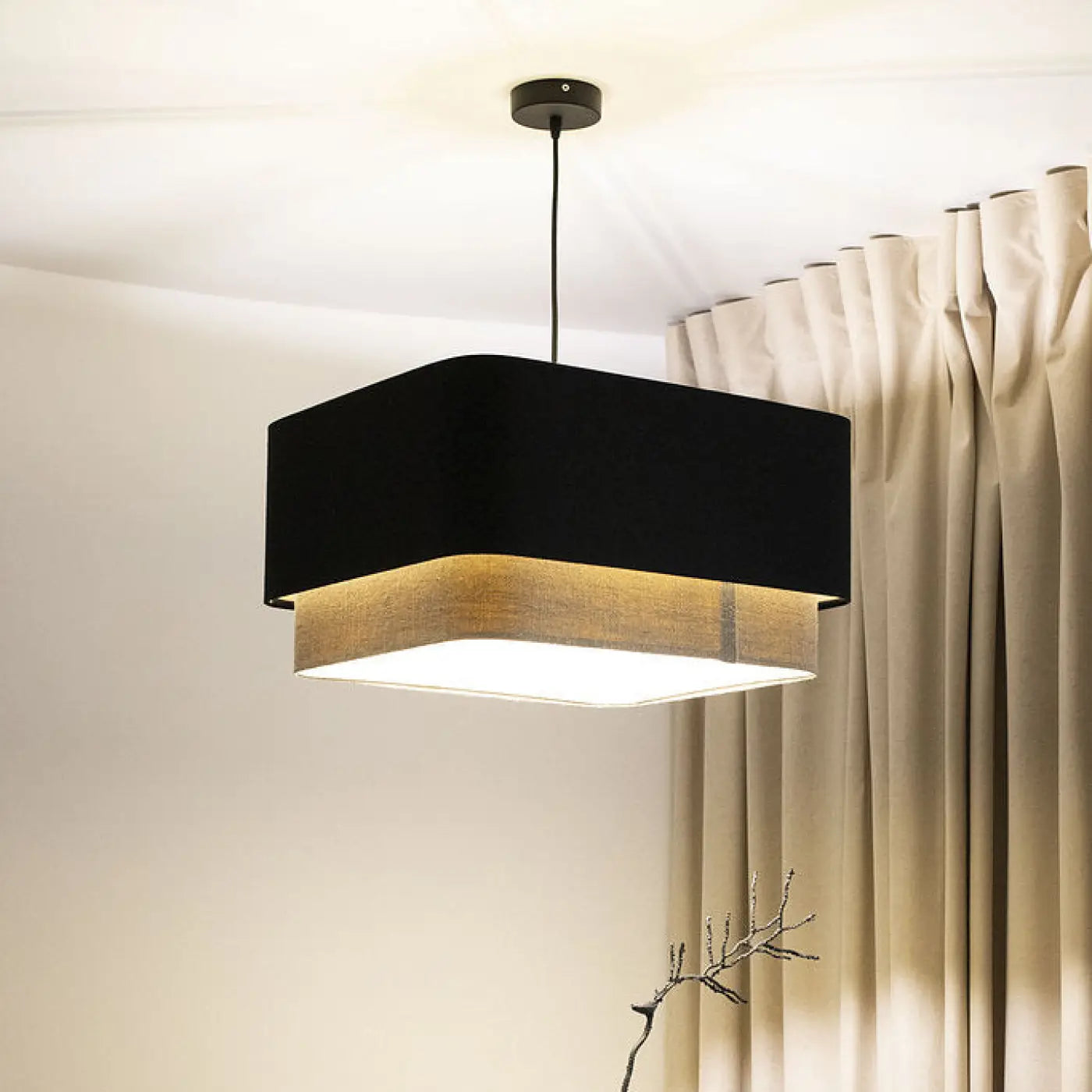 Suspension Luminaire - Kwadro Duo (Noir)