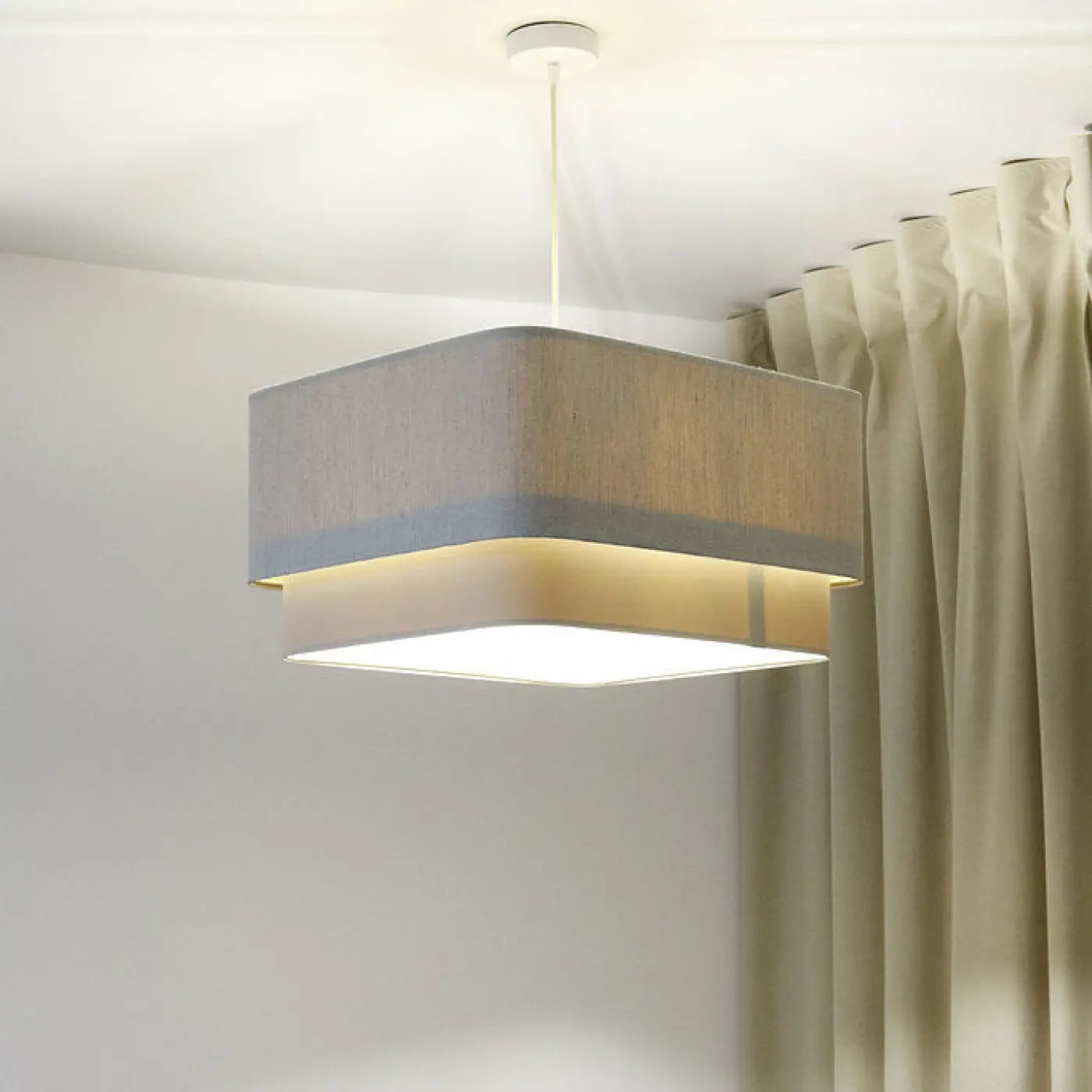 Suspension Luminaire Design - Kwadro Duo (Beige Crème)