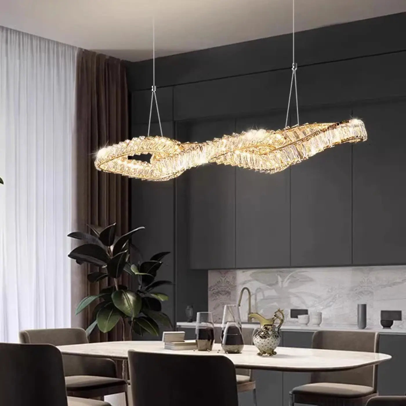 Suspension Luminaire Design en Cristal - Salina