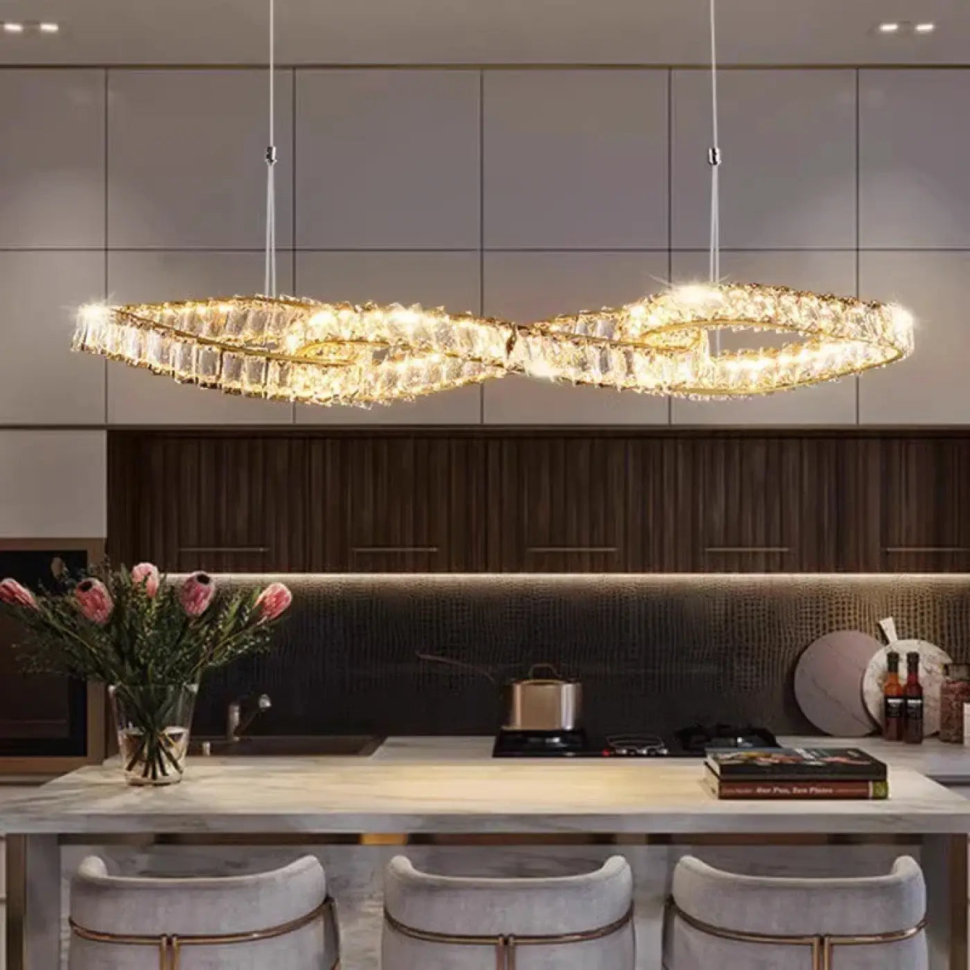 Suspension Luminaire Design en Cristal - Salina