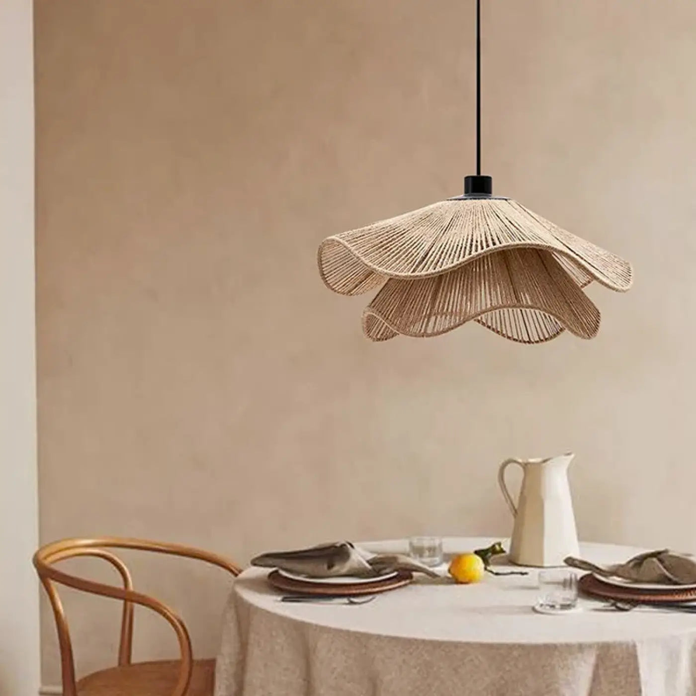 Suspension Luminaire Design en Rotin - Preocupe