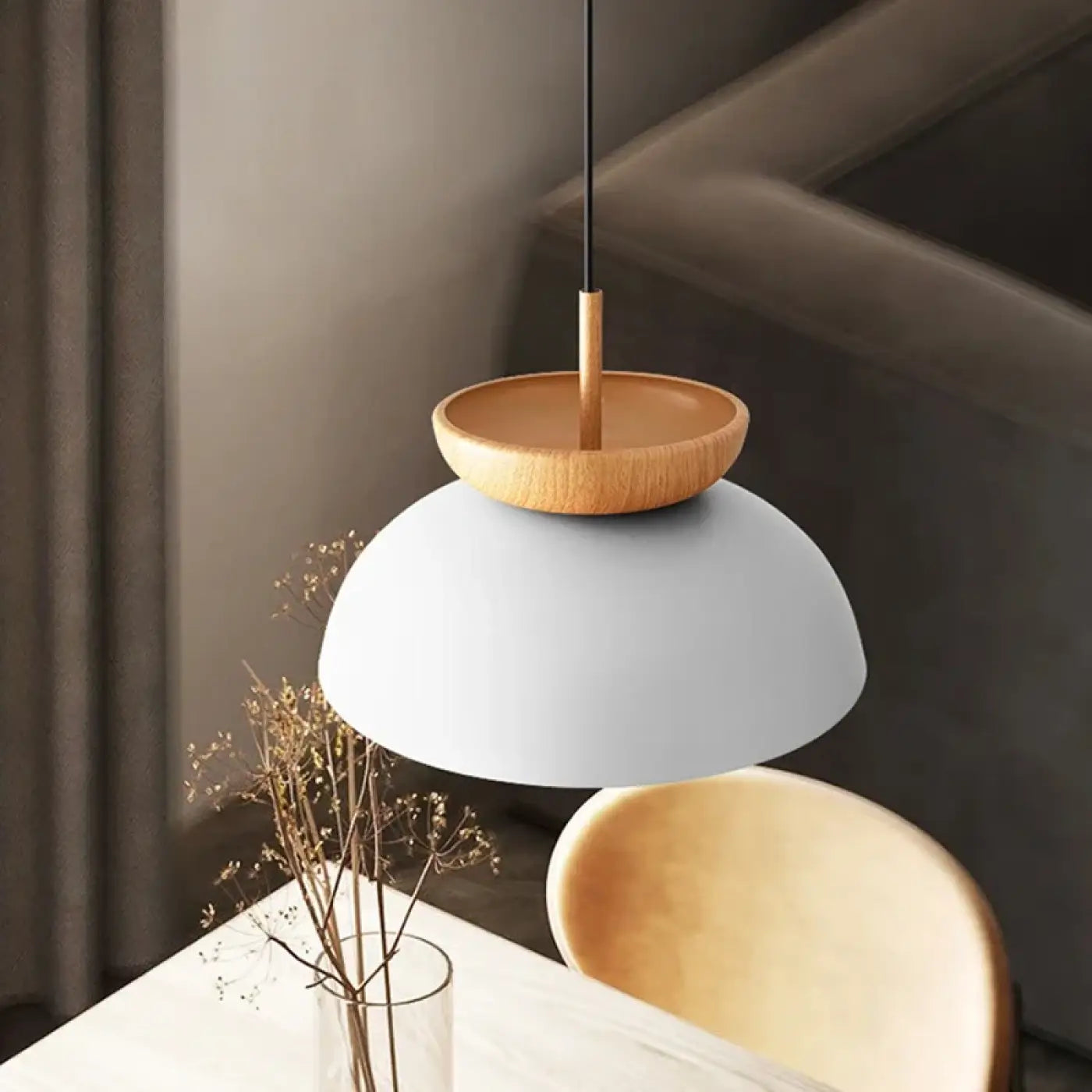 Suspension Luminaire Design en Bois - Dimera