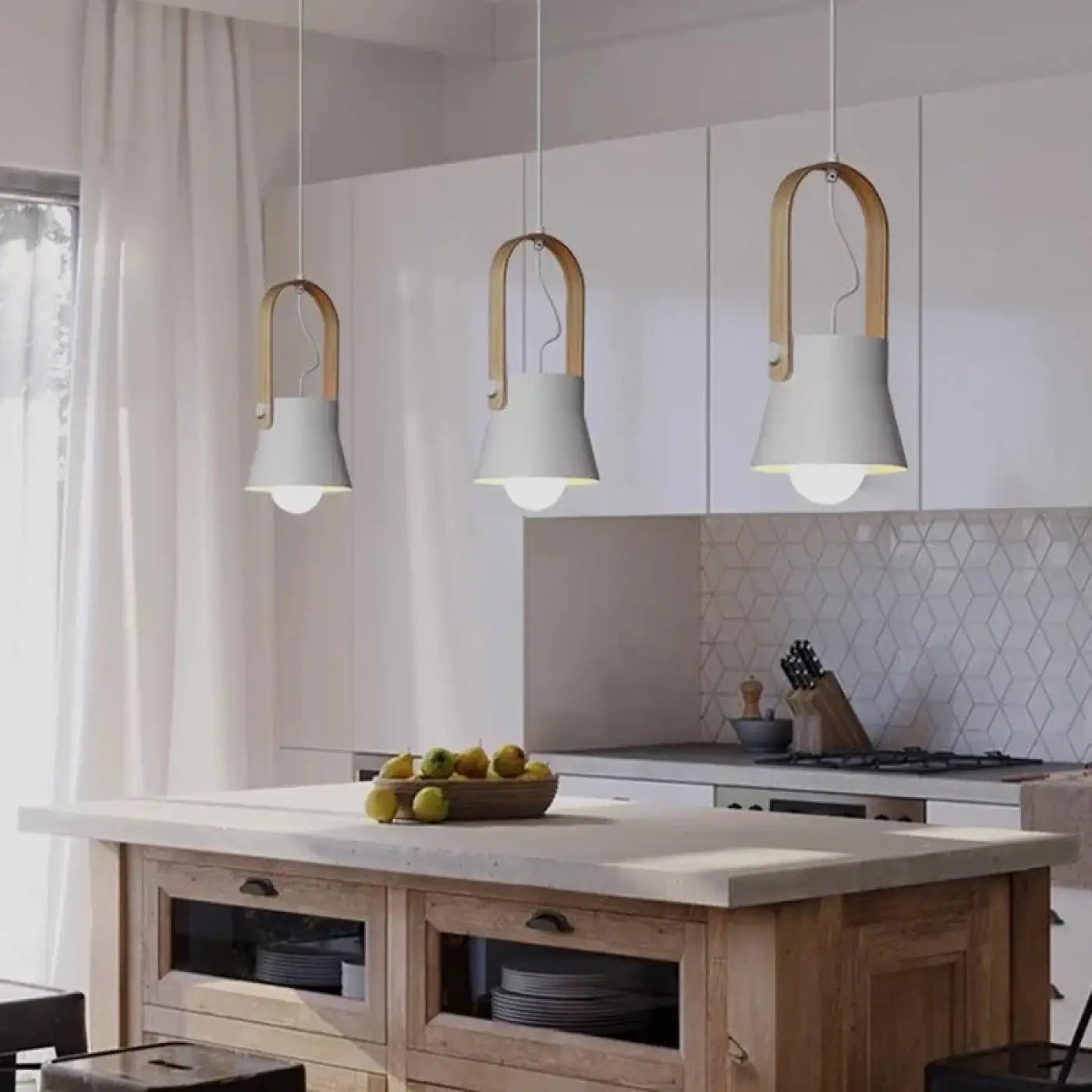 Suspension Luminaire Design en Bois - Ledina