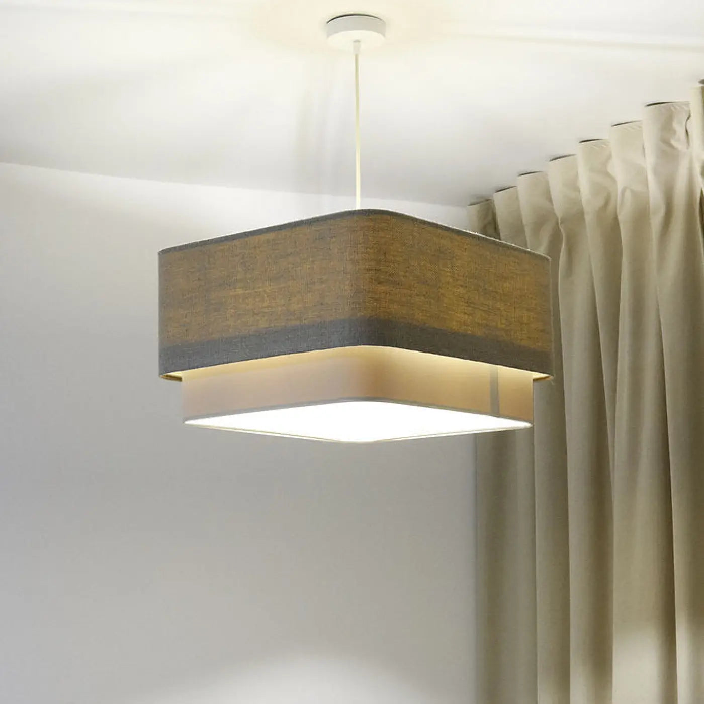 Suspension Luminaire Design - Kwadro Duo (Taupe)