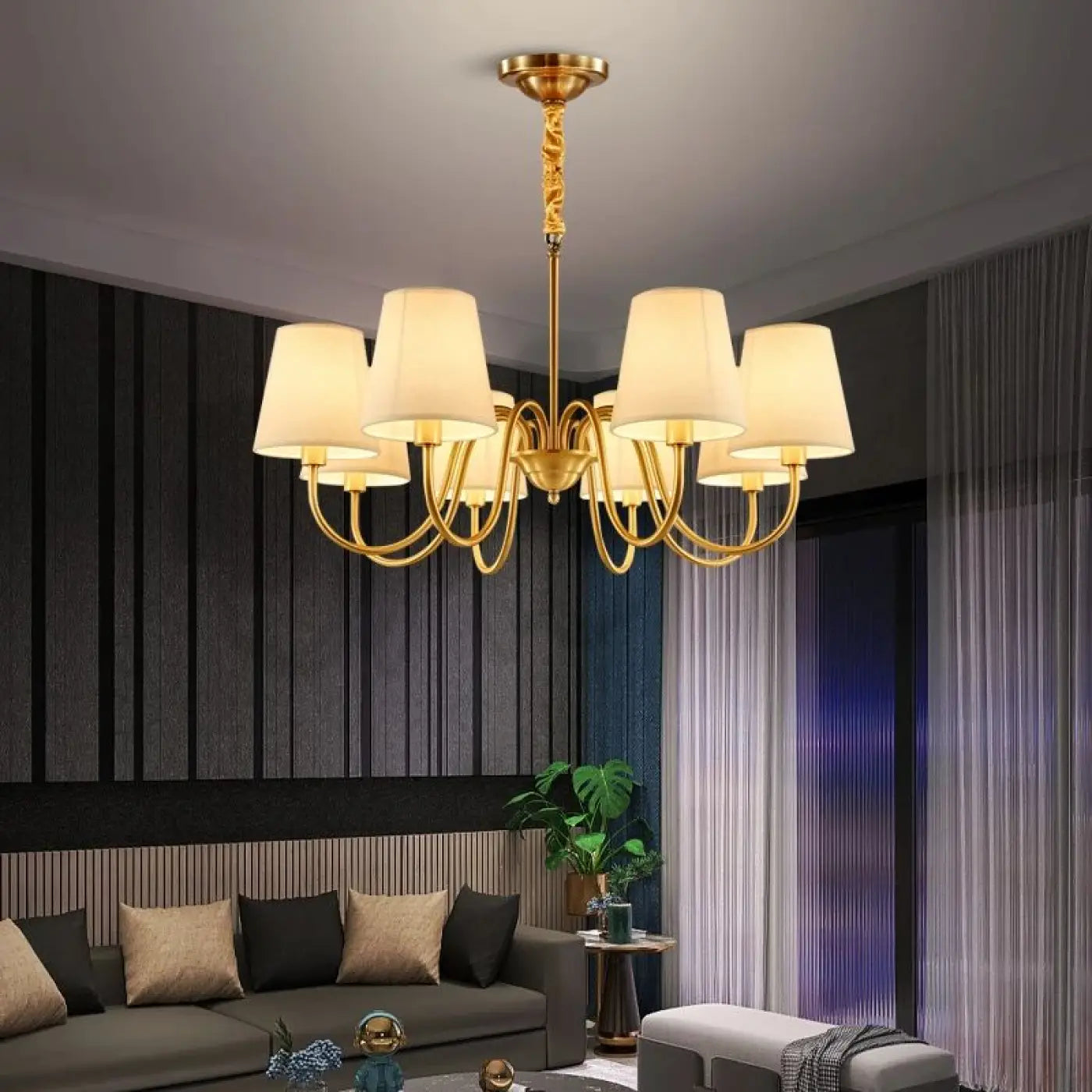Suspension Luminaire Elegant en Tissu - Flaro