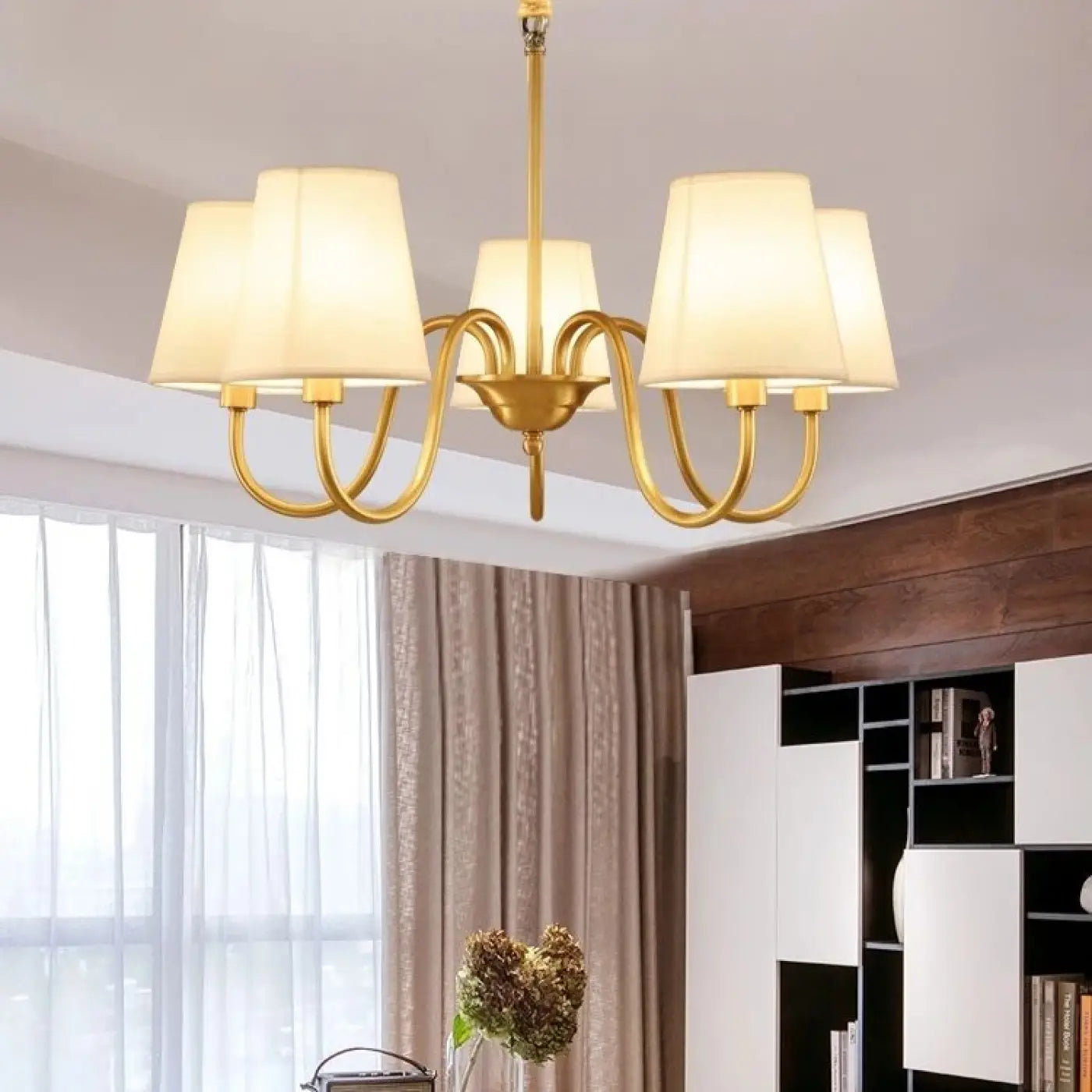 Suspension Luminaire Elegant en Tissu - Flaro