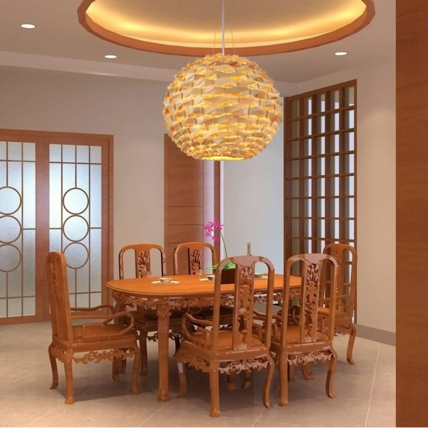 Suspension Luminaire Design en Bois - Vie