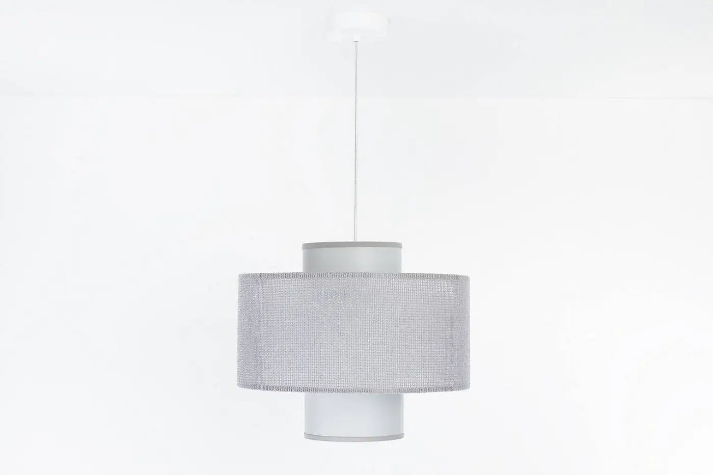 Suspension Luminaire en Tissu - Twin (Gris)