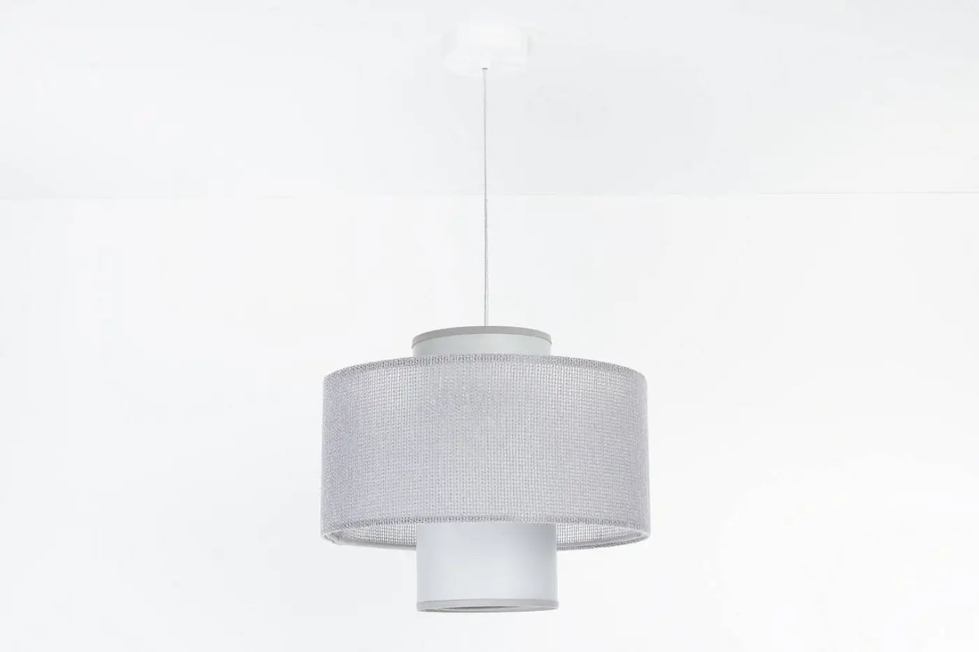 Suspension Luminaire en Tissu - Twin (Gris)