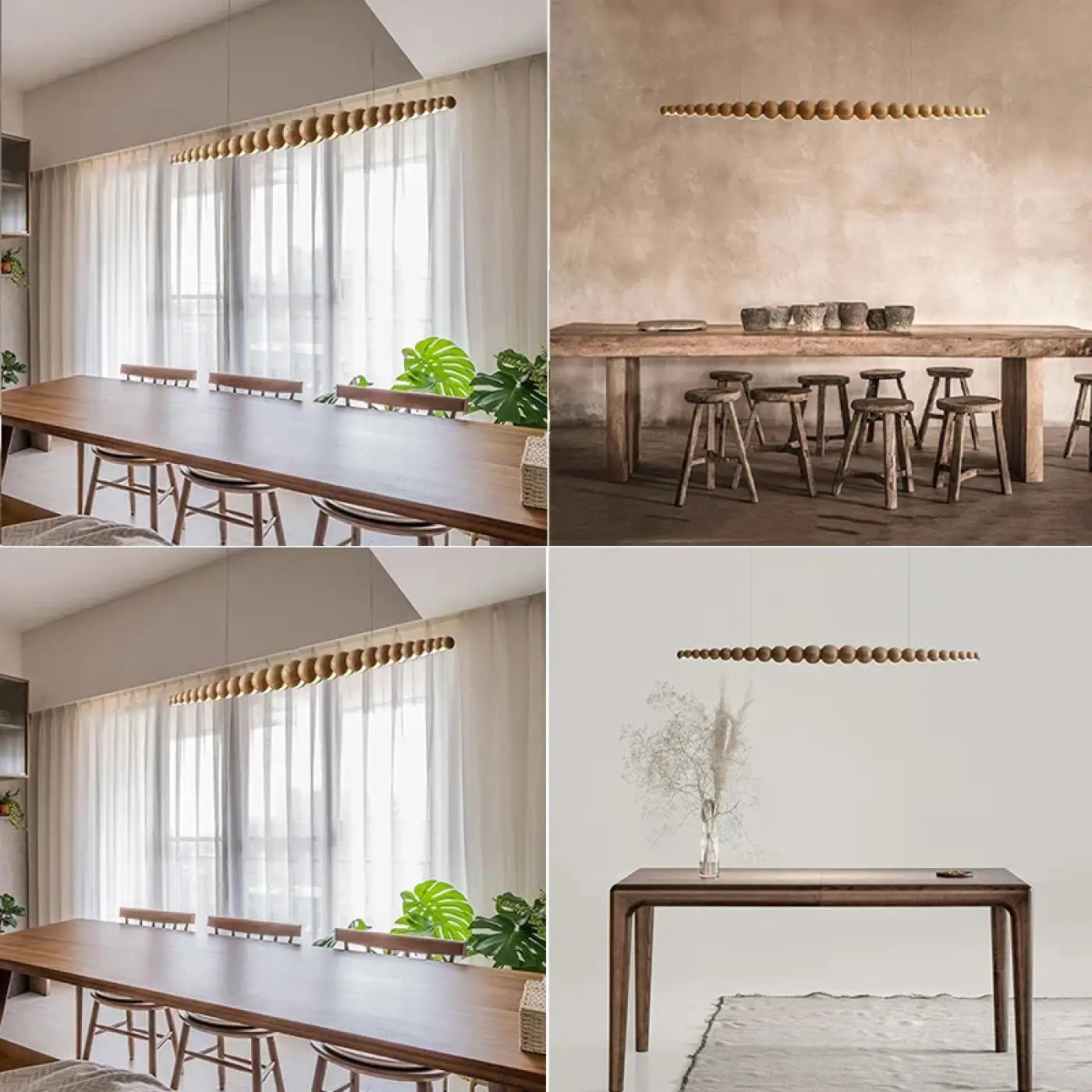 Suspension Luminaire Scandinave en Bois - Mova