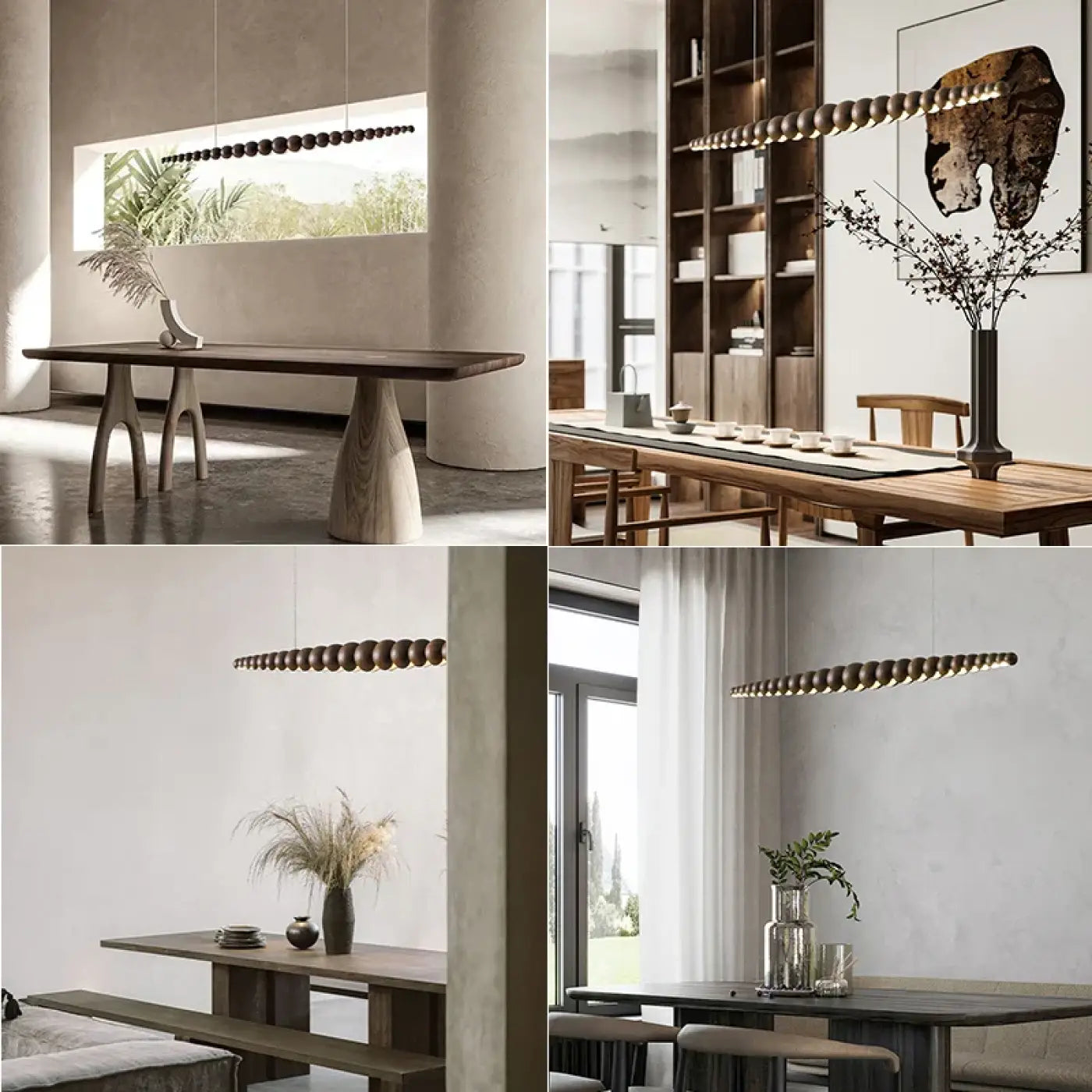 Suspension Luminaire Scandinave en Bois - Mova