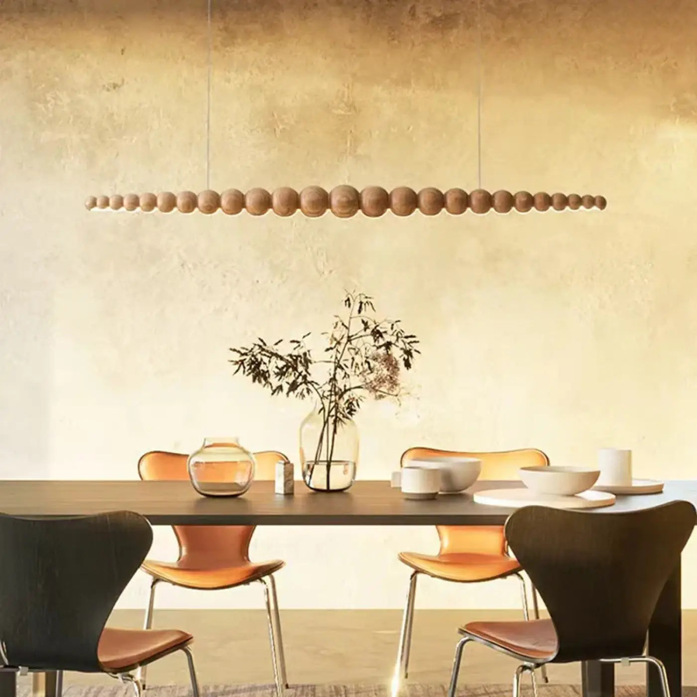 Suspension Luminaire Scandinave en Bois - Mova
