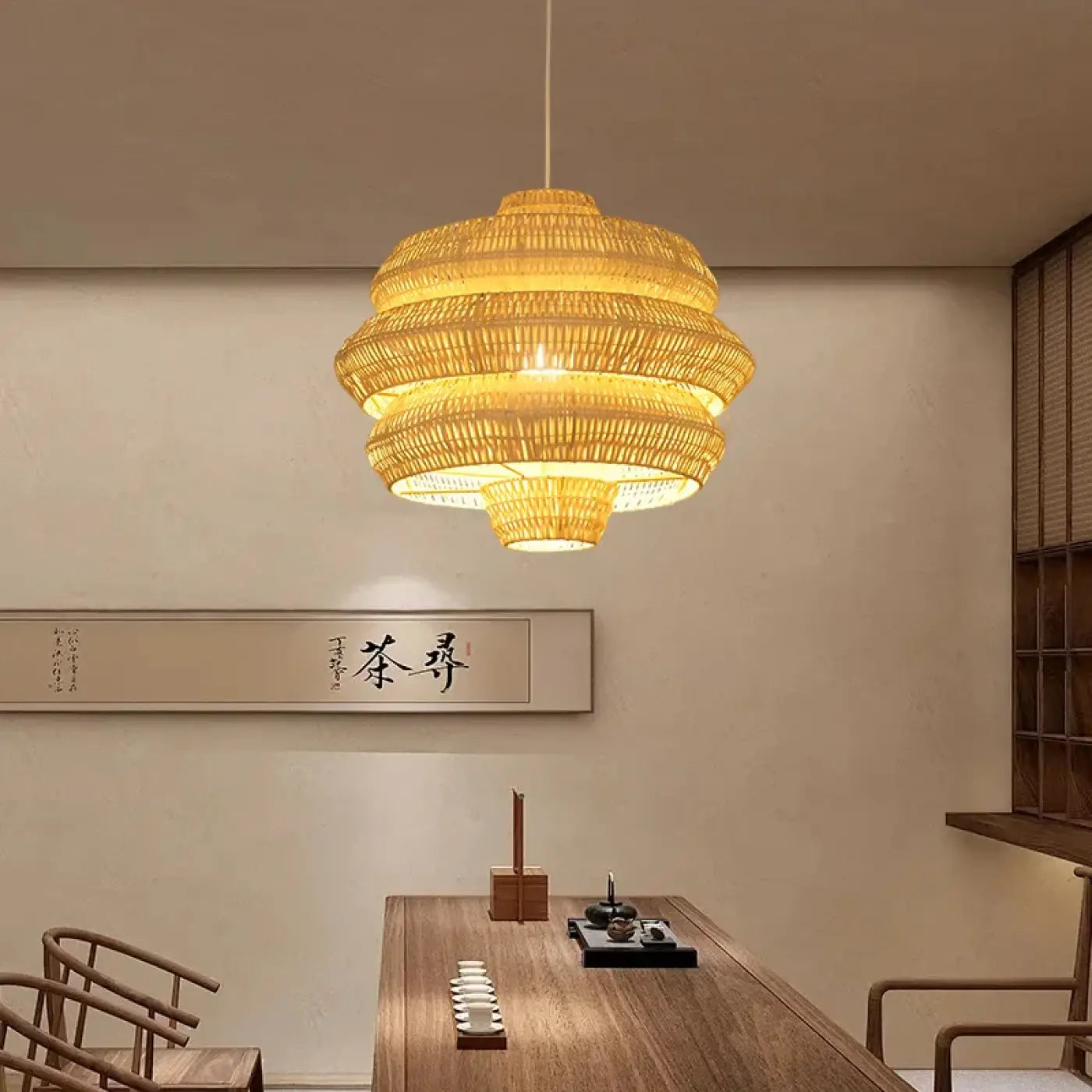 Suspension Luminaire en Rotin - Tiello
