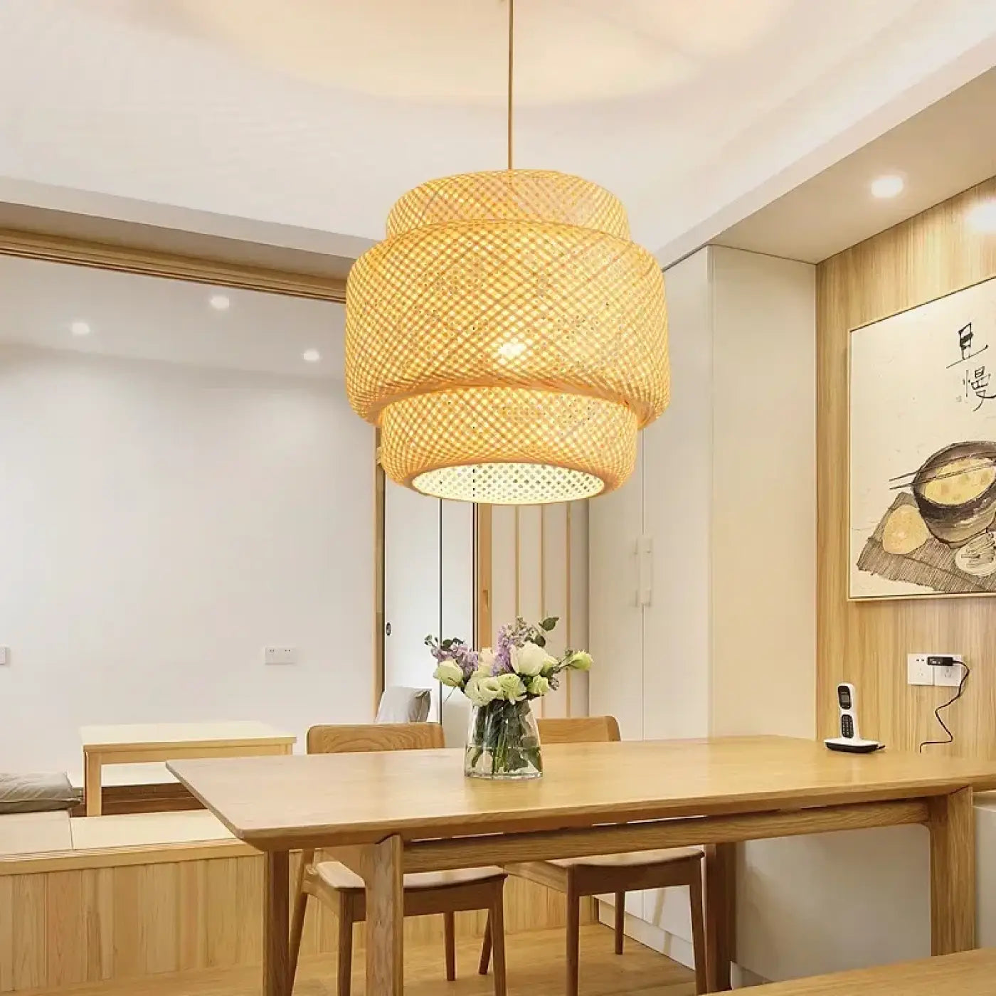 Suspension Luminaire Moderne en Bambou - Tisso