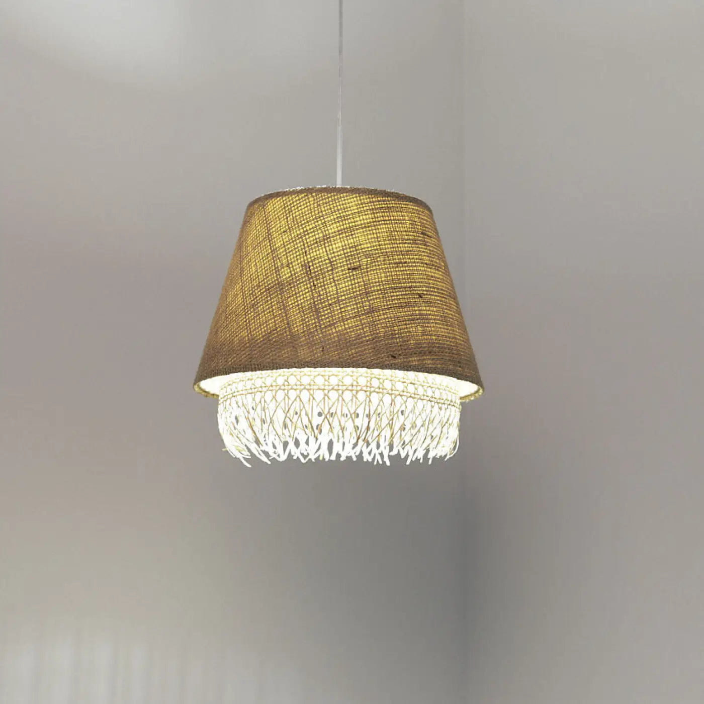 Suspension Luminaire Moderne en Rotin - Sensei Rattan (Beige)