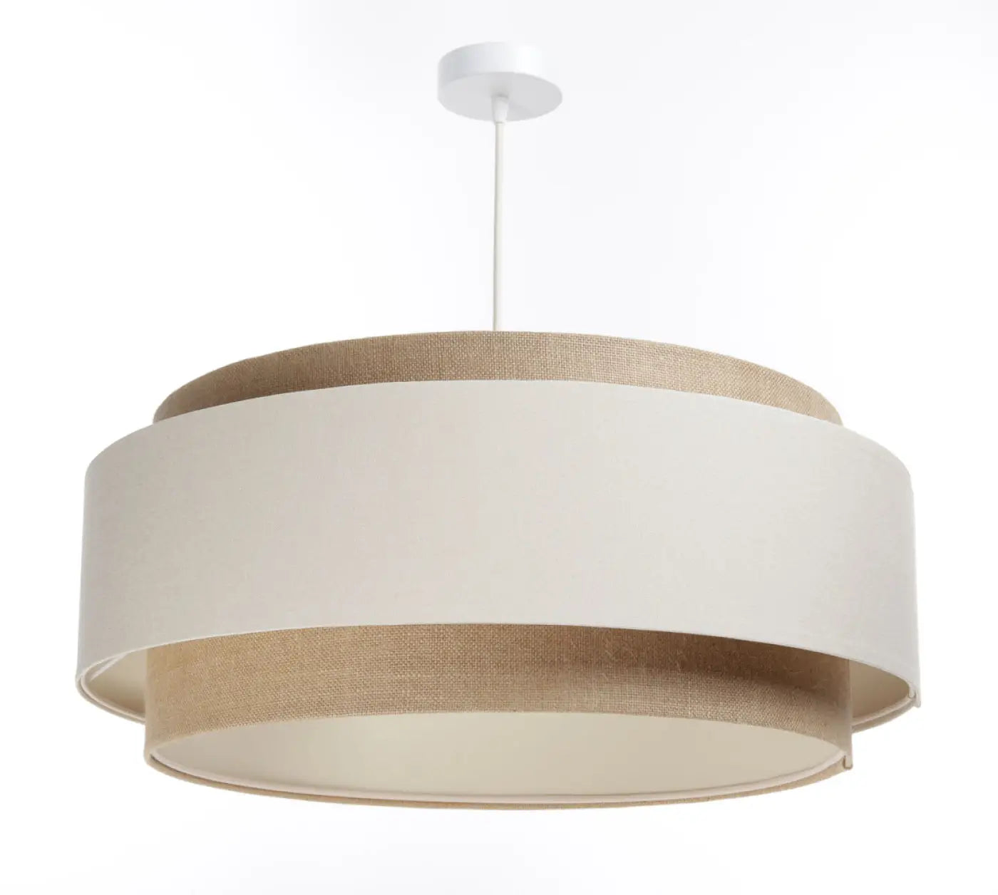 Suspension Luminaire Boheme en Tissu - Doblo Boho 60 Cm (Beige)
