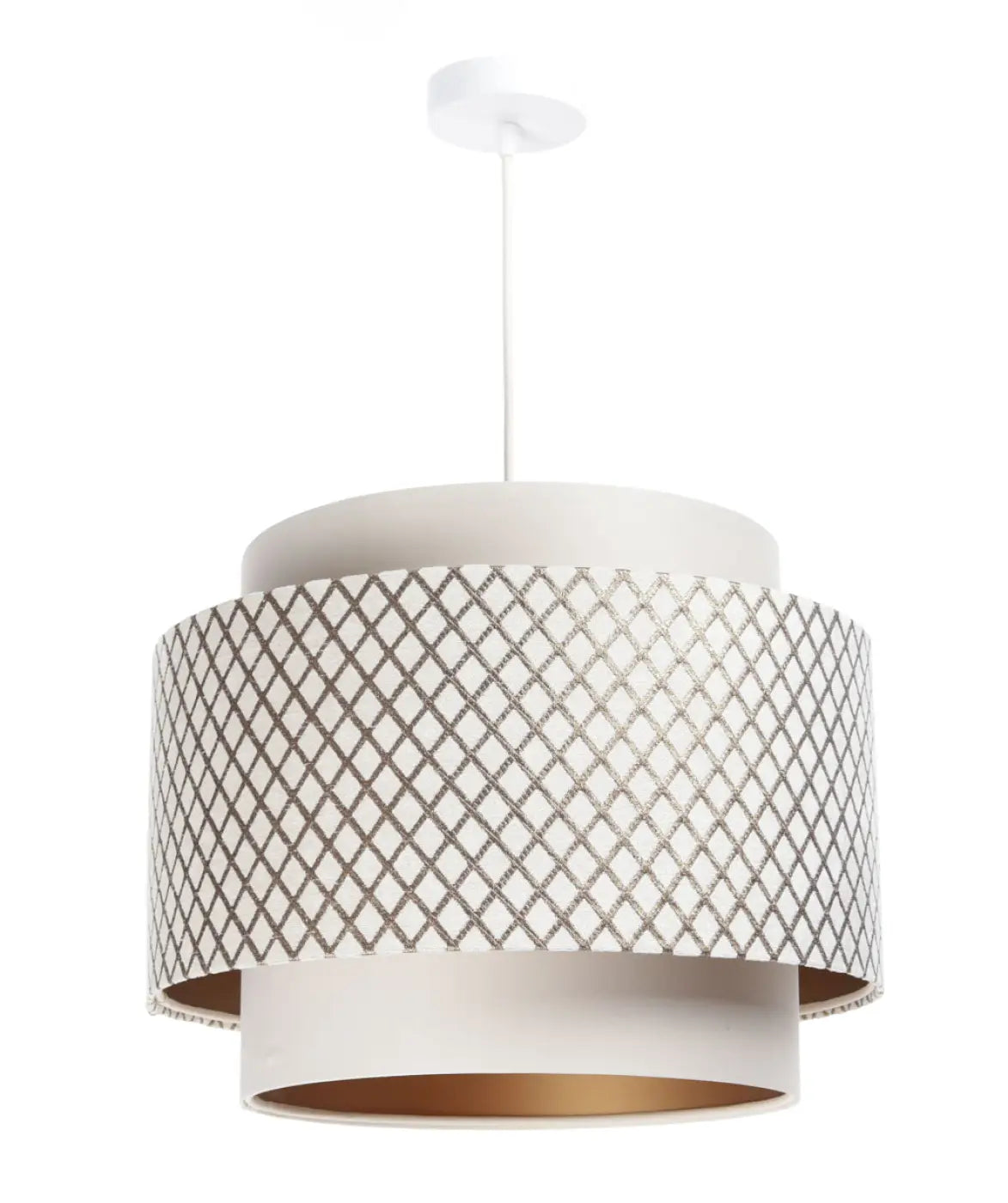 Suspension Luminaire Design - Doblo (Blanc Crème/Doré)