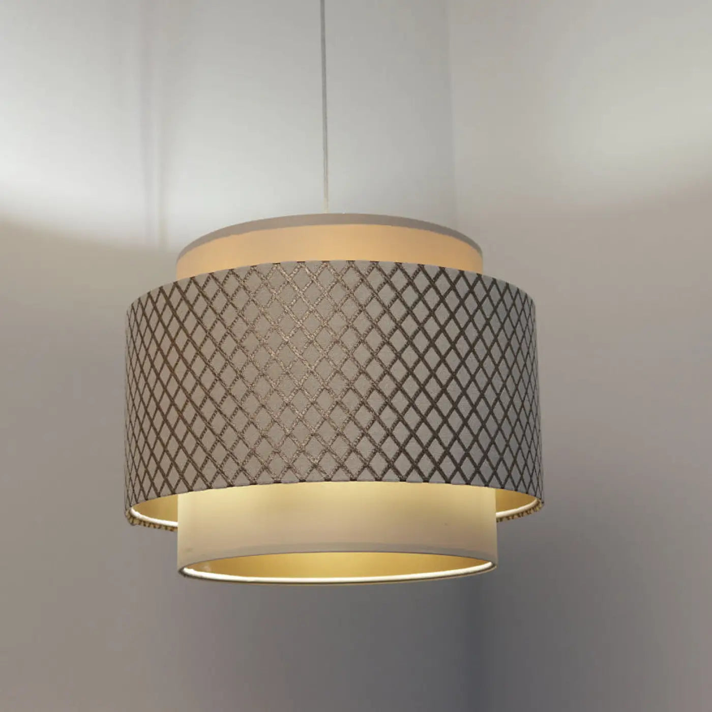 Suspension Luminaire Design - Doblo (Blanc Crème/Doré)