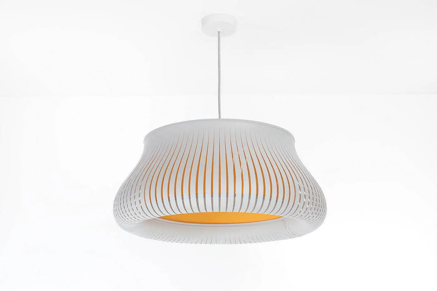 Suspension Luminaire Design - Oblo (Blanc/Jaune)