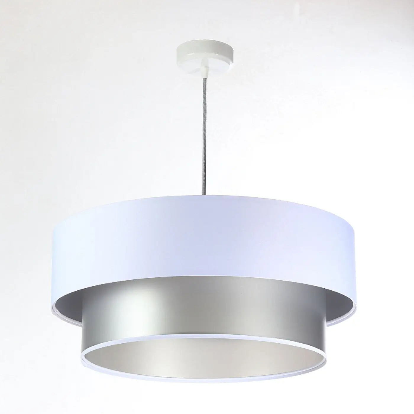 Suspension Luminaire Design - Duo (Blanc/Argent)