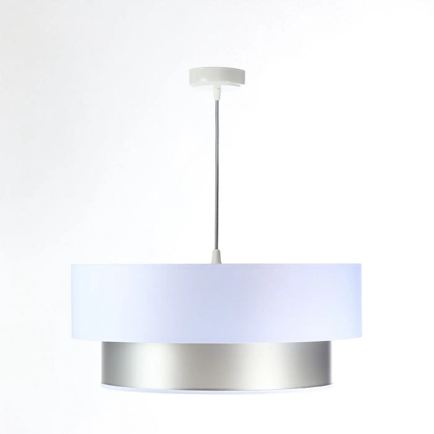 Suspension Luminaire Design - Duo (Blanc/Argent)