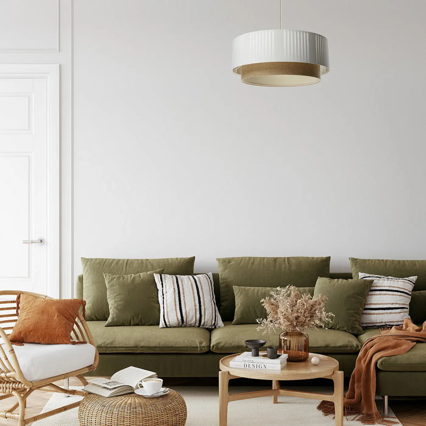 Suspension Luminaire Design - Duo Lami Line (Blanc/Beige/Ecru)