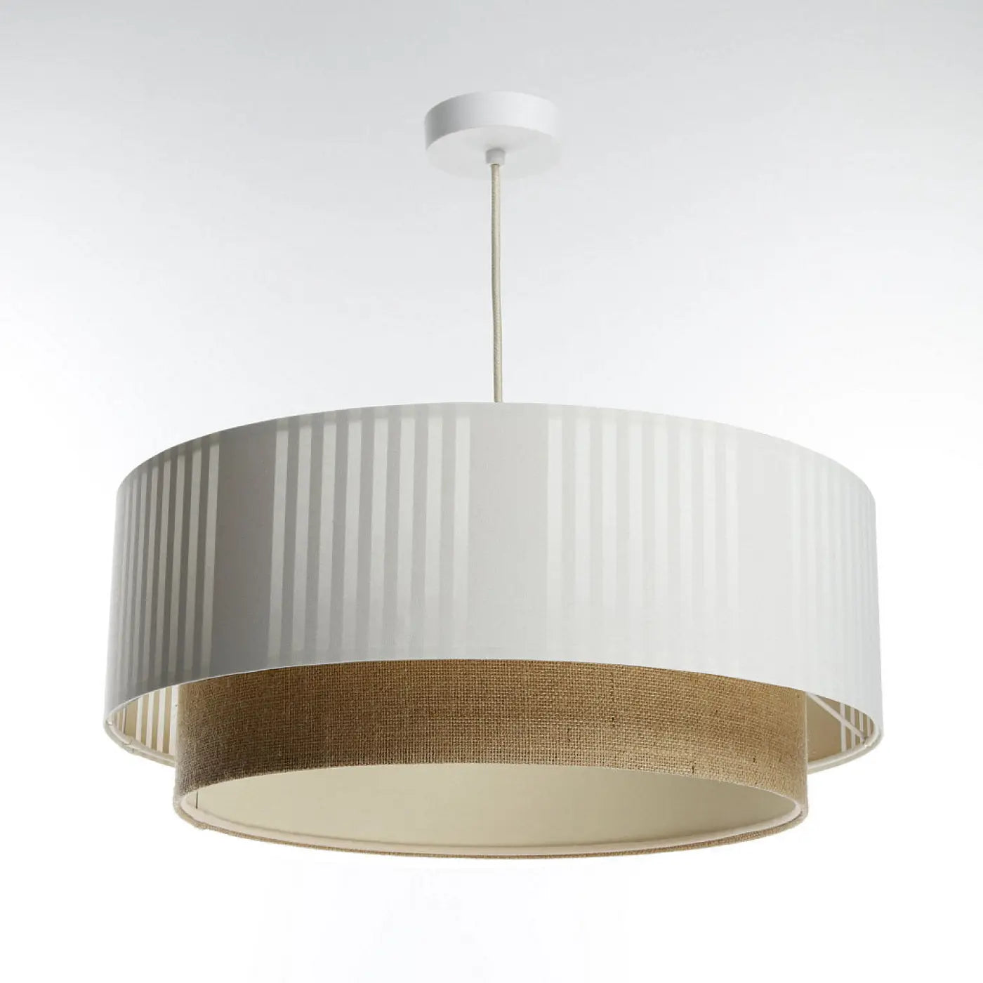 Suspension Luminaire Design - Duo Lami Line (Blanc/Beige/Ecru)