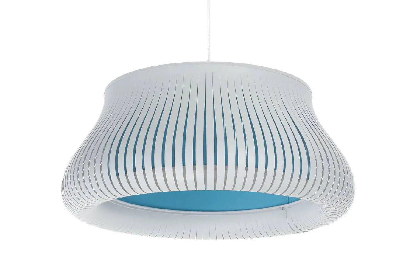 Suspension Luminaire Design - Oblo (Blanc/Bleu Clair)
