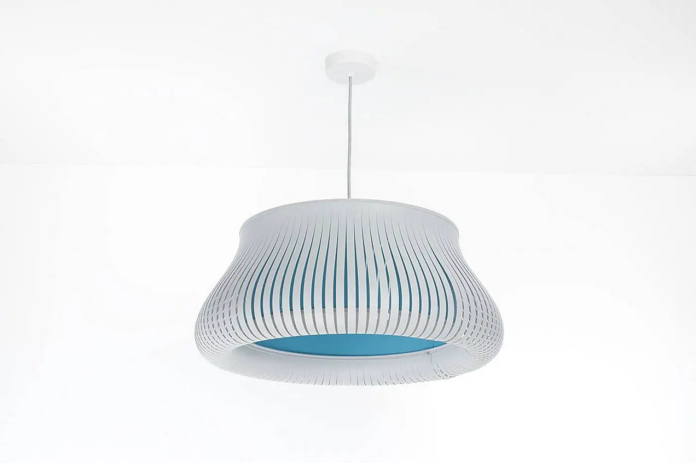 Suspension Luminaire Design - Oblo (Blanc/Bleu Clair)