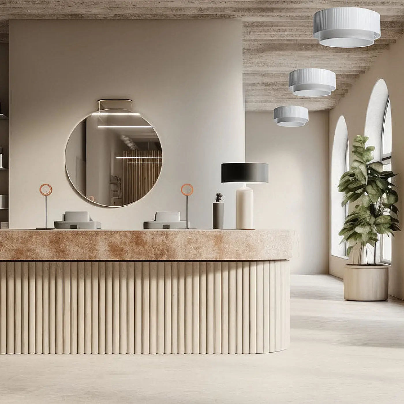 Suspension Luminaire Design - Duo Lami Line (Blanc/Gris)