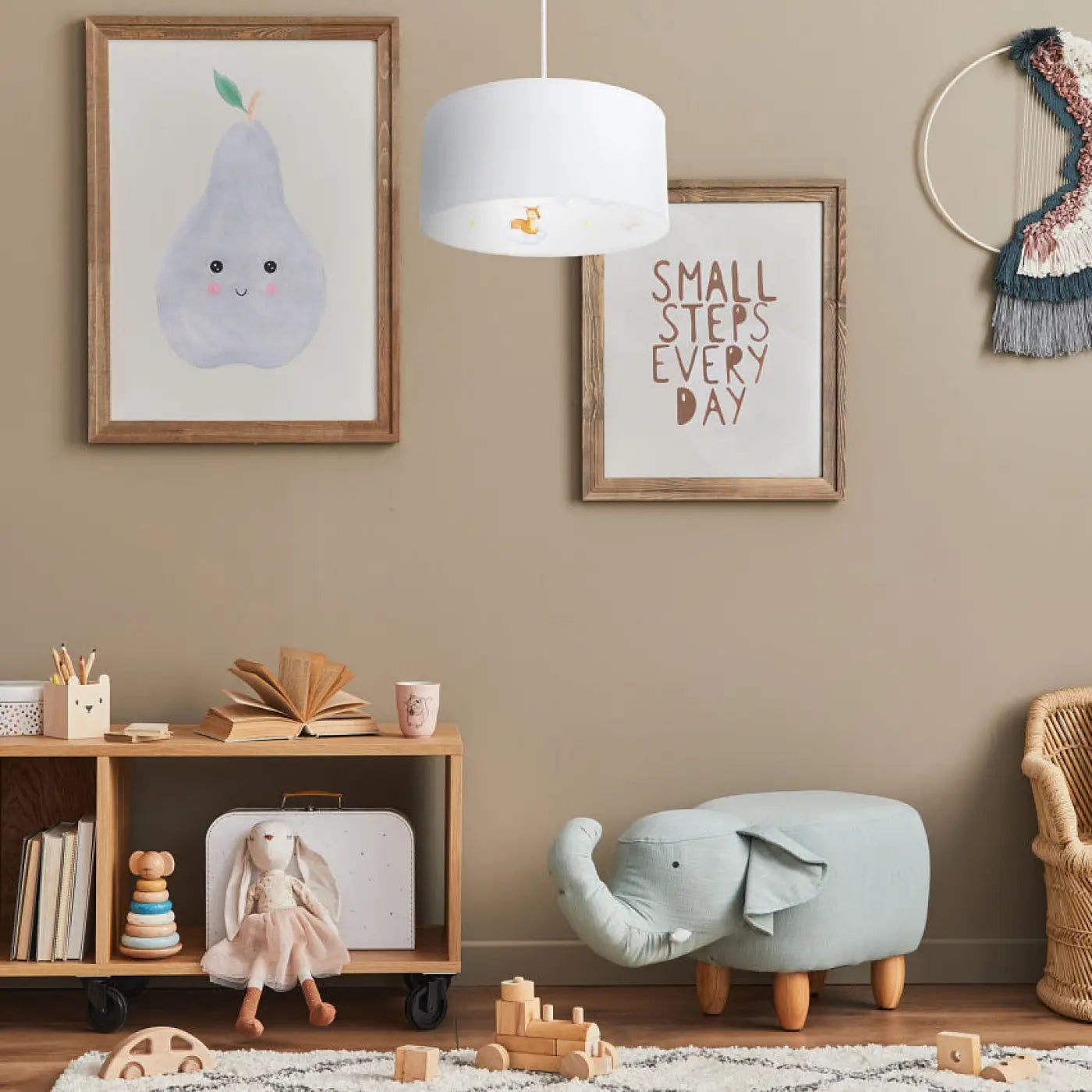Suspension Luminaire - Sweet Dreams Classic (Bleu Pastel/Blanc/Jaune/Marron Clair)