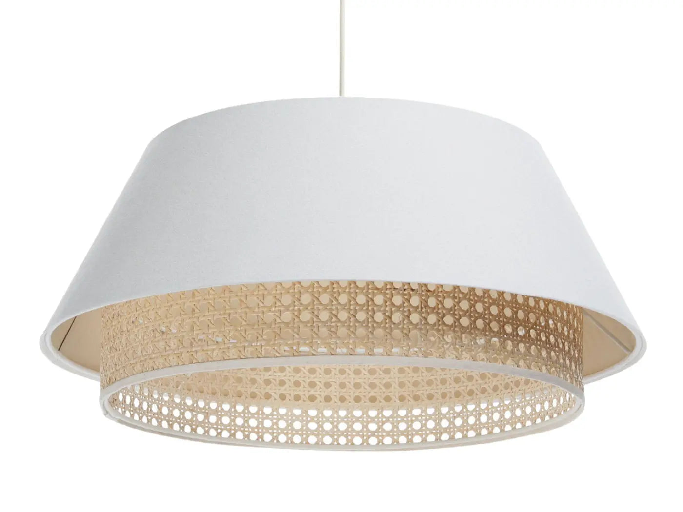 Suspension Luminaire Moderne en Rotin - Sensei Rattan (Blanc)