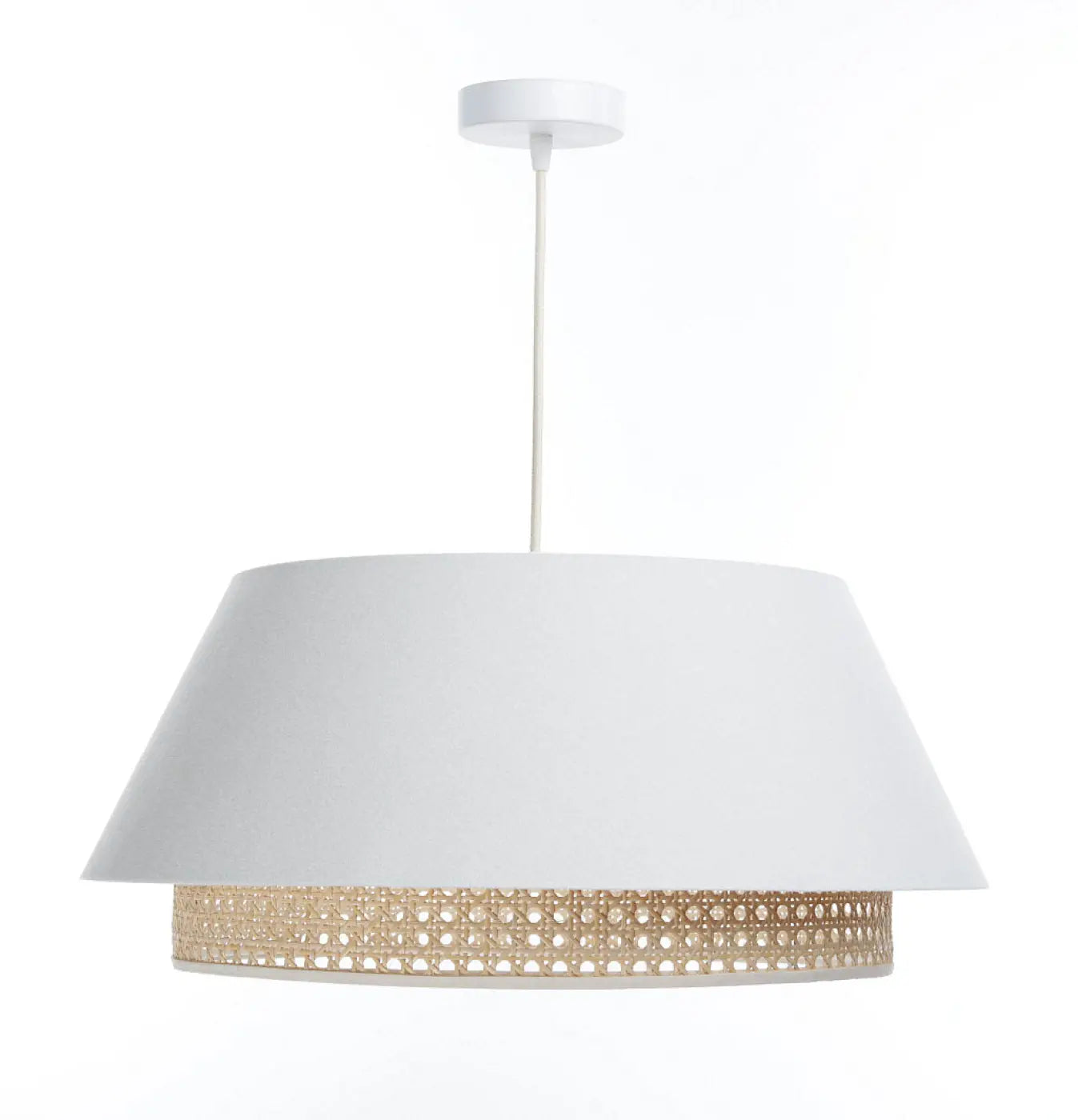 Suspension Luminaire Moderne en Rotin - Sensei Rattan (Blanc)
