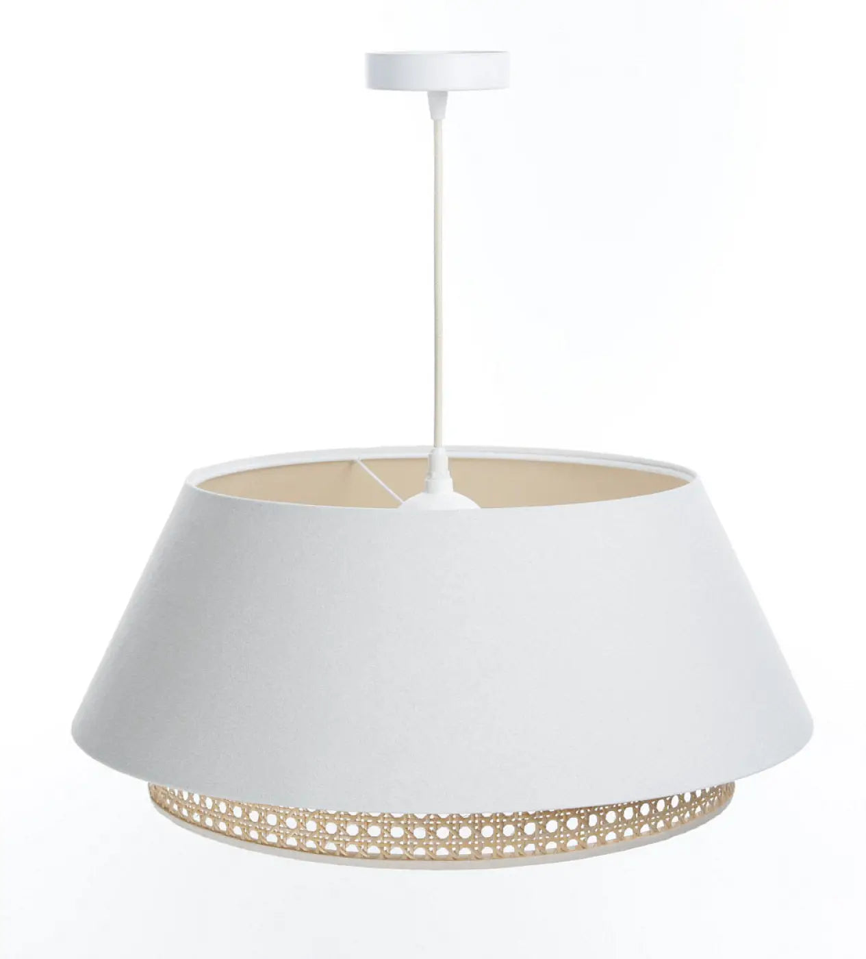 Suspension Luminaire Moderne en Rotin - Sensei Rattan (Blanc)