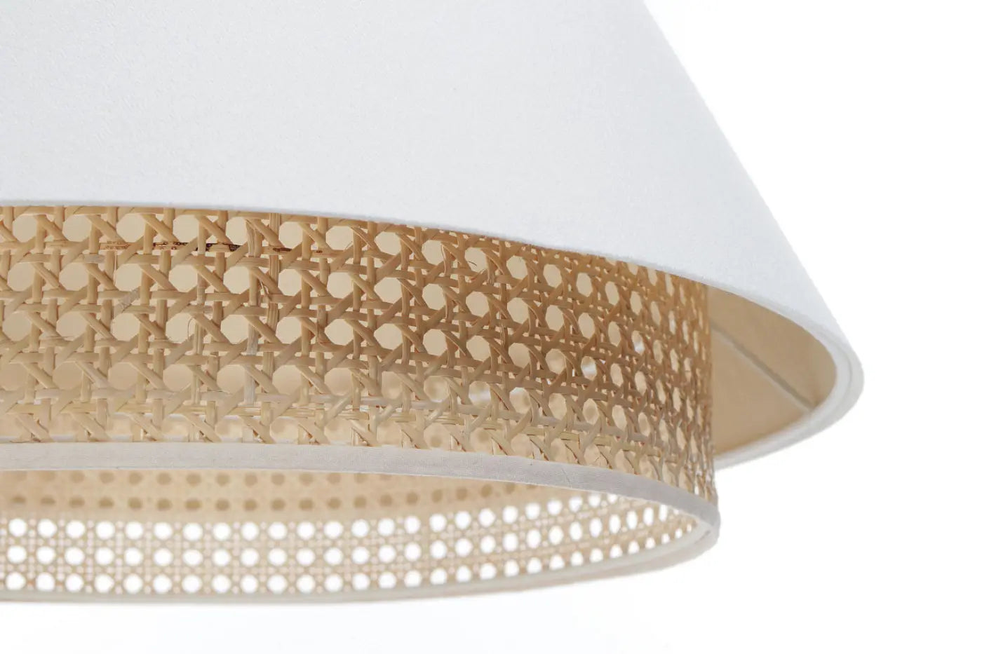 Suspension Luminaire Moderne en Rotin - Sensei Rattan (Blanc)