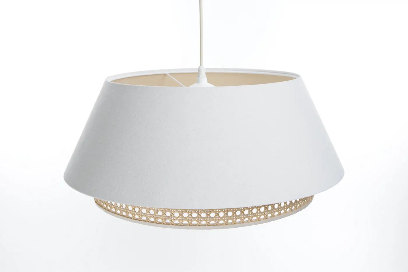 Suspension Luminaire Moderne en Rotin - Sensei Rattan (Blanc)