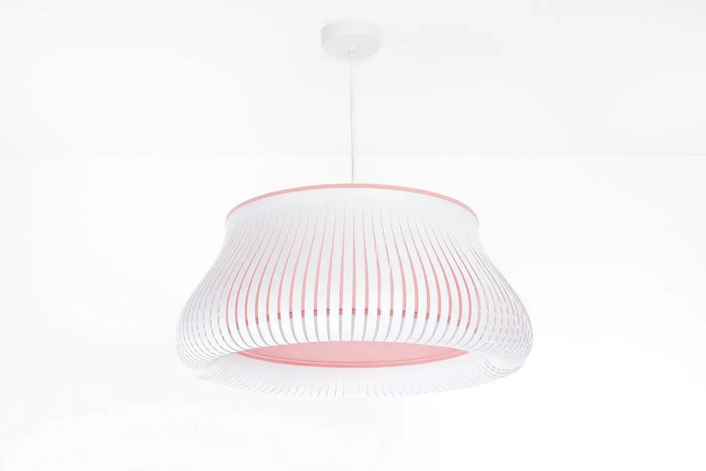 Suspension Luminaire Design - Oblo (Blanc/Rose)