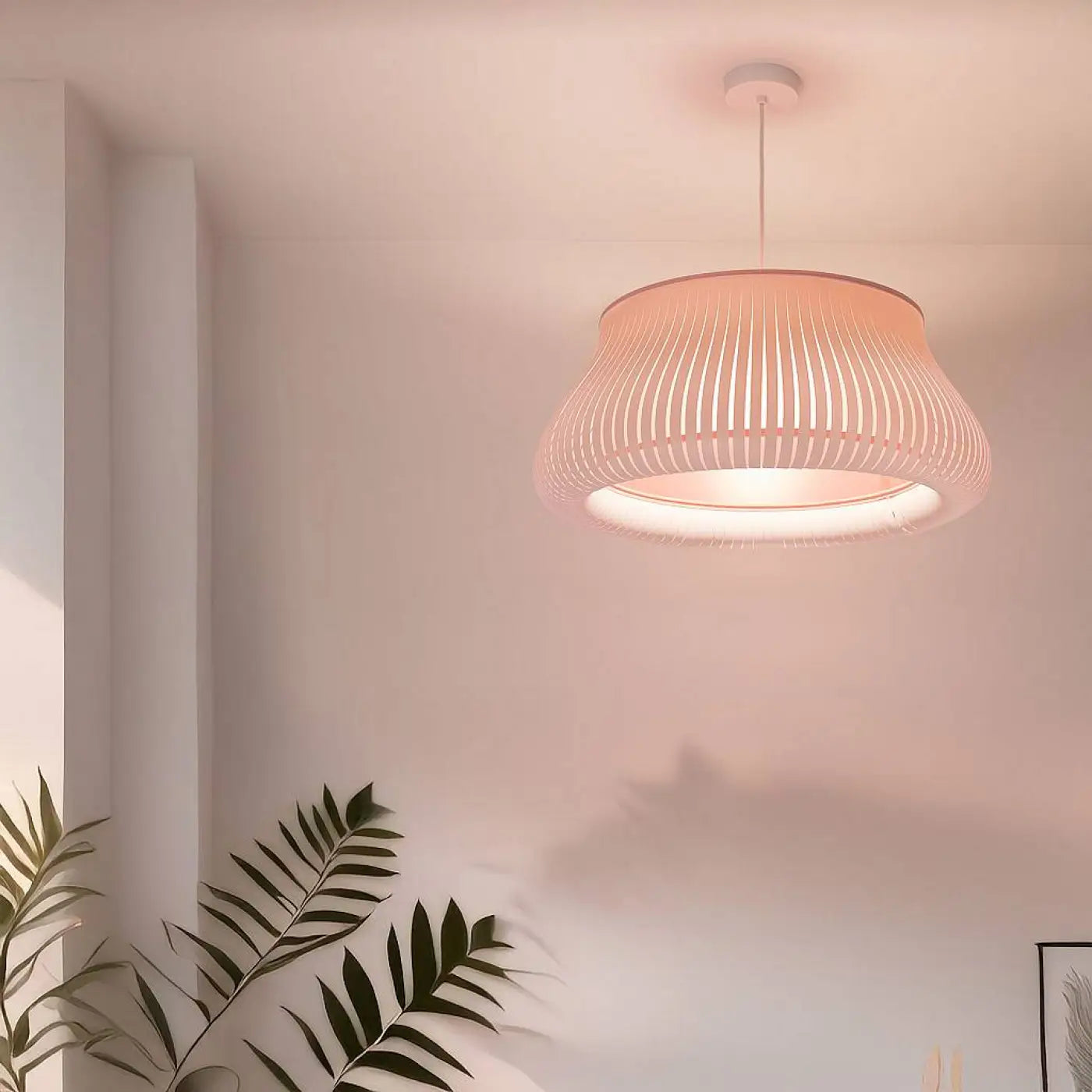 Suspension Luminaire Design - Oblo (Blanc/Rose)