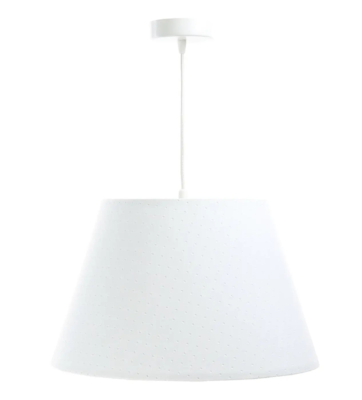 Suspension Luminaire Scandinave en Tissu - Bell Jasmin (Blanc)