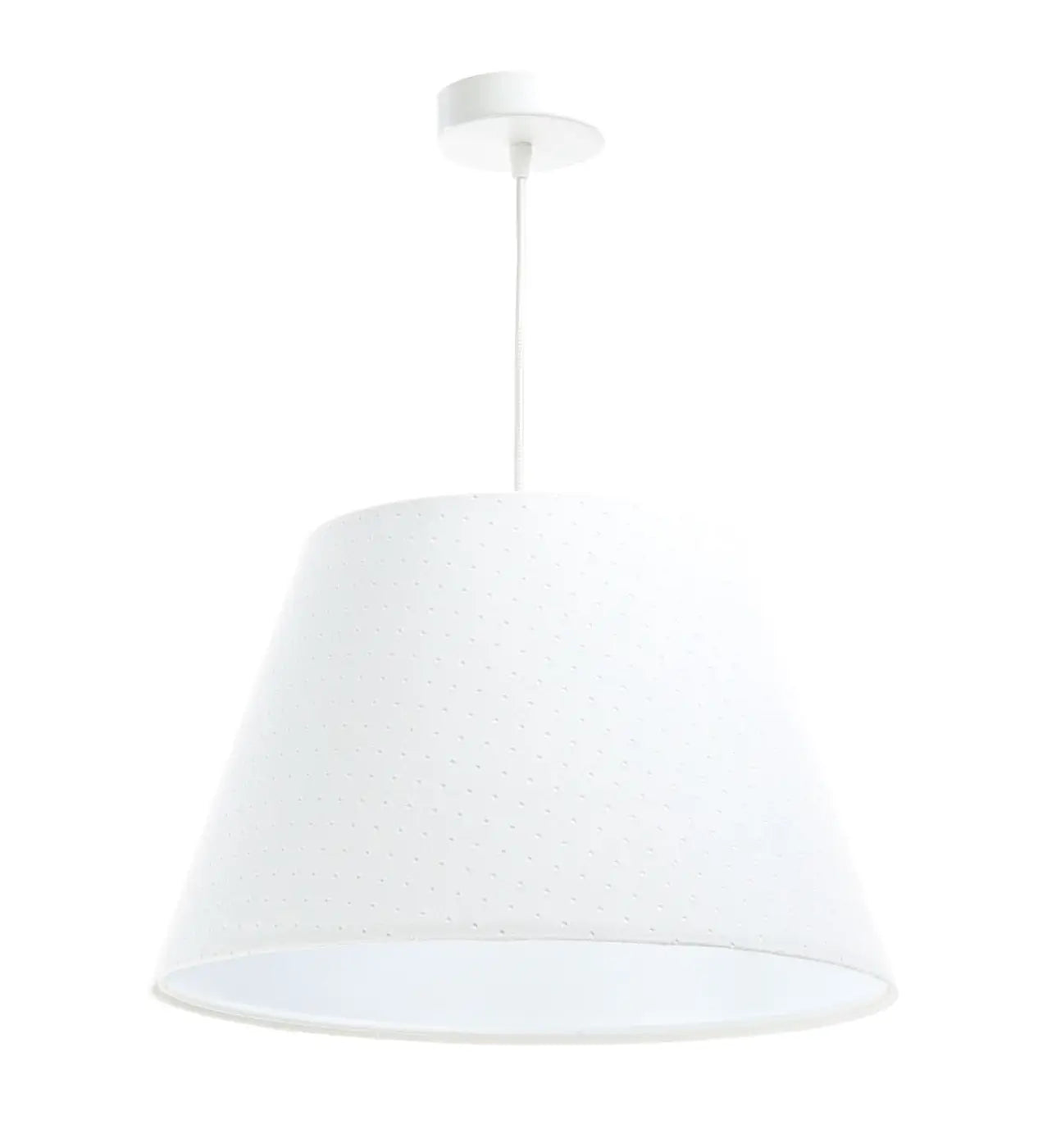 Suspension Luminaire Scandinave en Tissu - Bell Jasmin (Blanc)