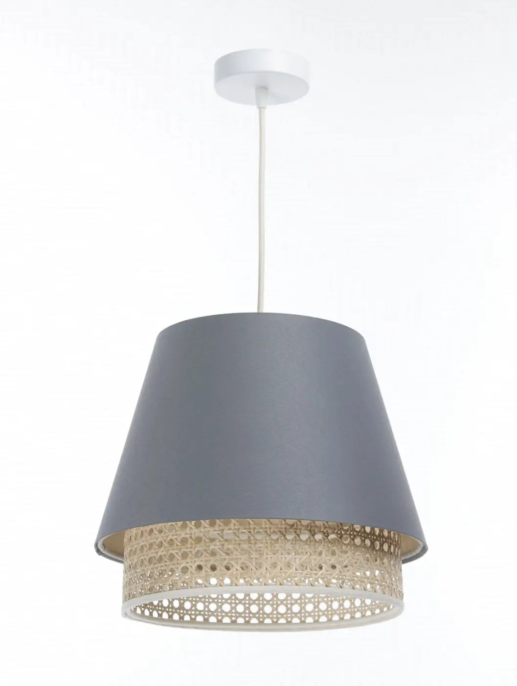 Suspension Luminaire Moderne en Rotin - Sensei Rattan (Bleu Gris)
