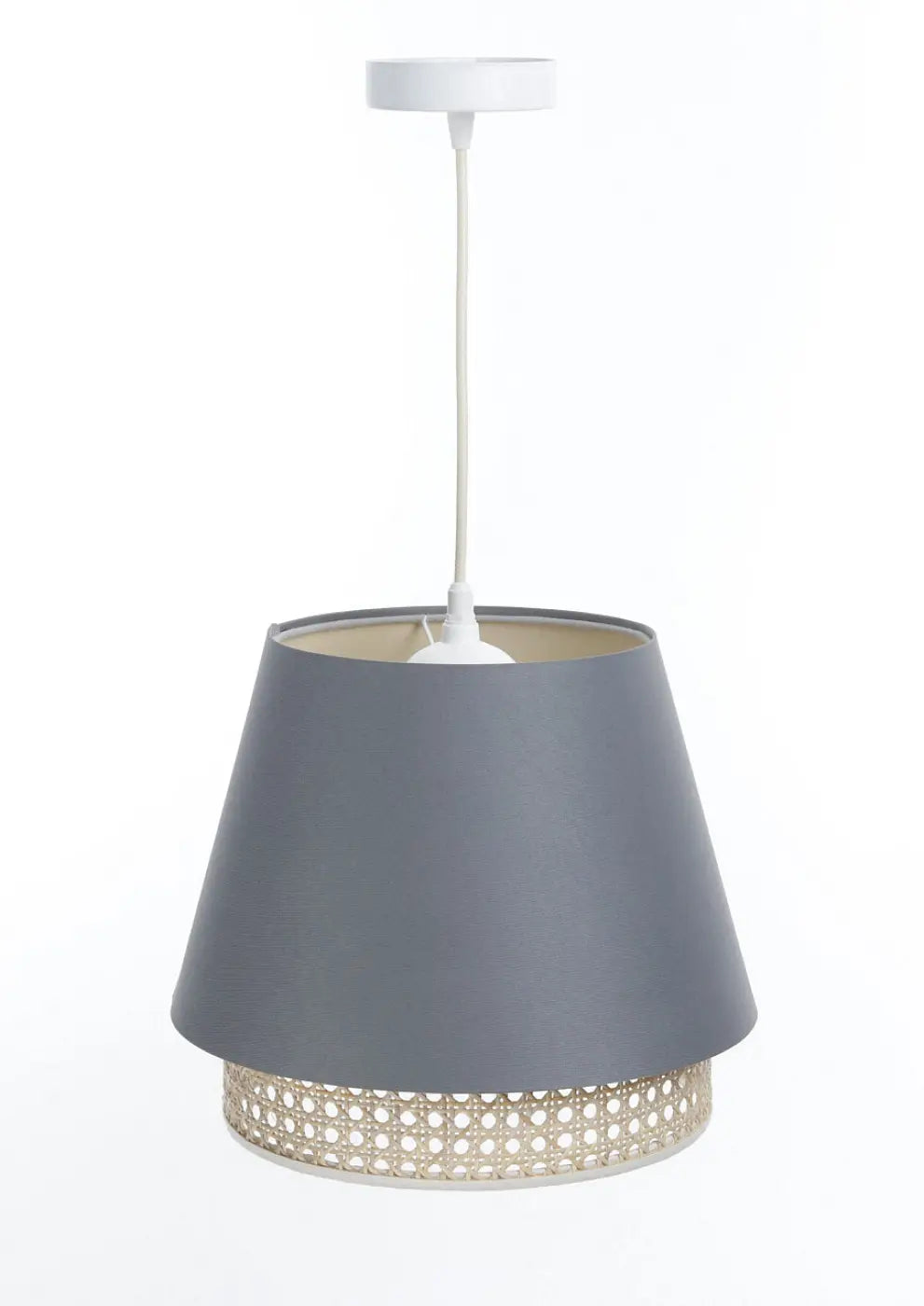 Suspension Luminaire Moderne en Rotin - Sensei Rattan (Bleu Gris)