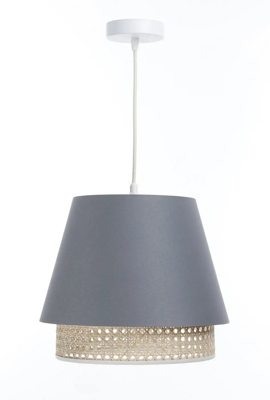 Suspension Luminaire Moderne en Rotin - Sensei Rattan (Bleu Gris)