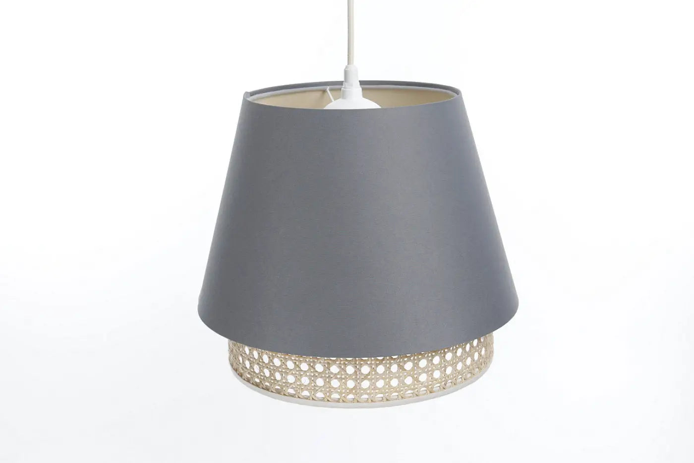 Suspension Luminaire Moderne en Rotin - Sensei Rattan (Bleu Gris)